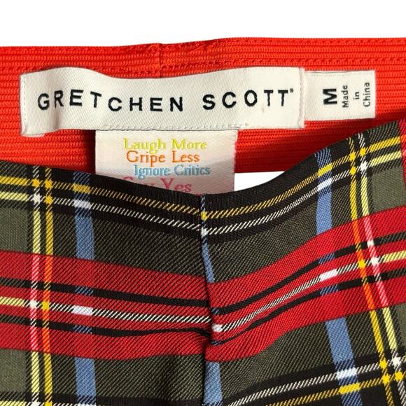 NWOT Gretchen‎ Scott GripeLess Pull On Pant. Sz Medium Elastic Waist. Plaid - Picture 3 of 10